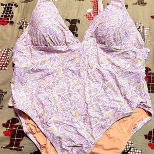 J.crew plus size swimsuit paisley color